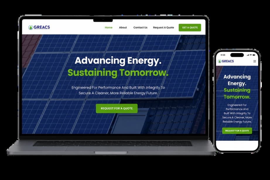 GREACS website shown on laptop and phone